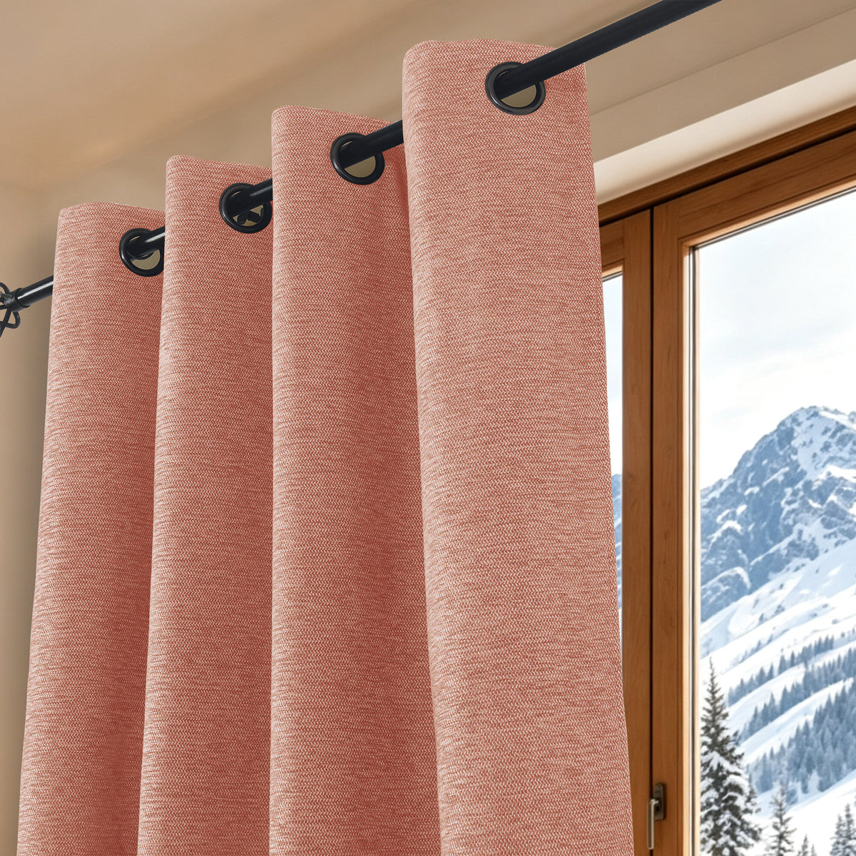 Rideau occultant phonique et thermique doublé polaire 140 x 240 cm "Arctica" 100% opaque Rose Boise ROSEBOISE