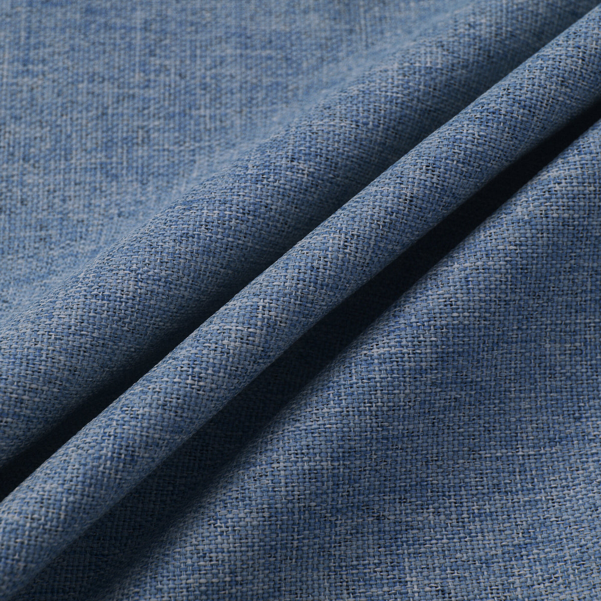 Rideau 100% occultant + 8 œillets 140 x 240 cm Polyester chambray "Cocooning" Bleu Jean BLEUJEAN