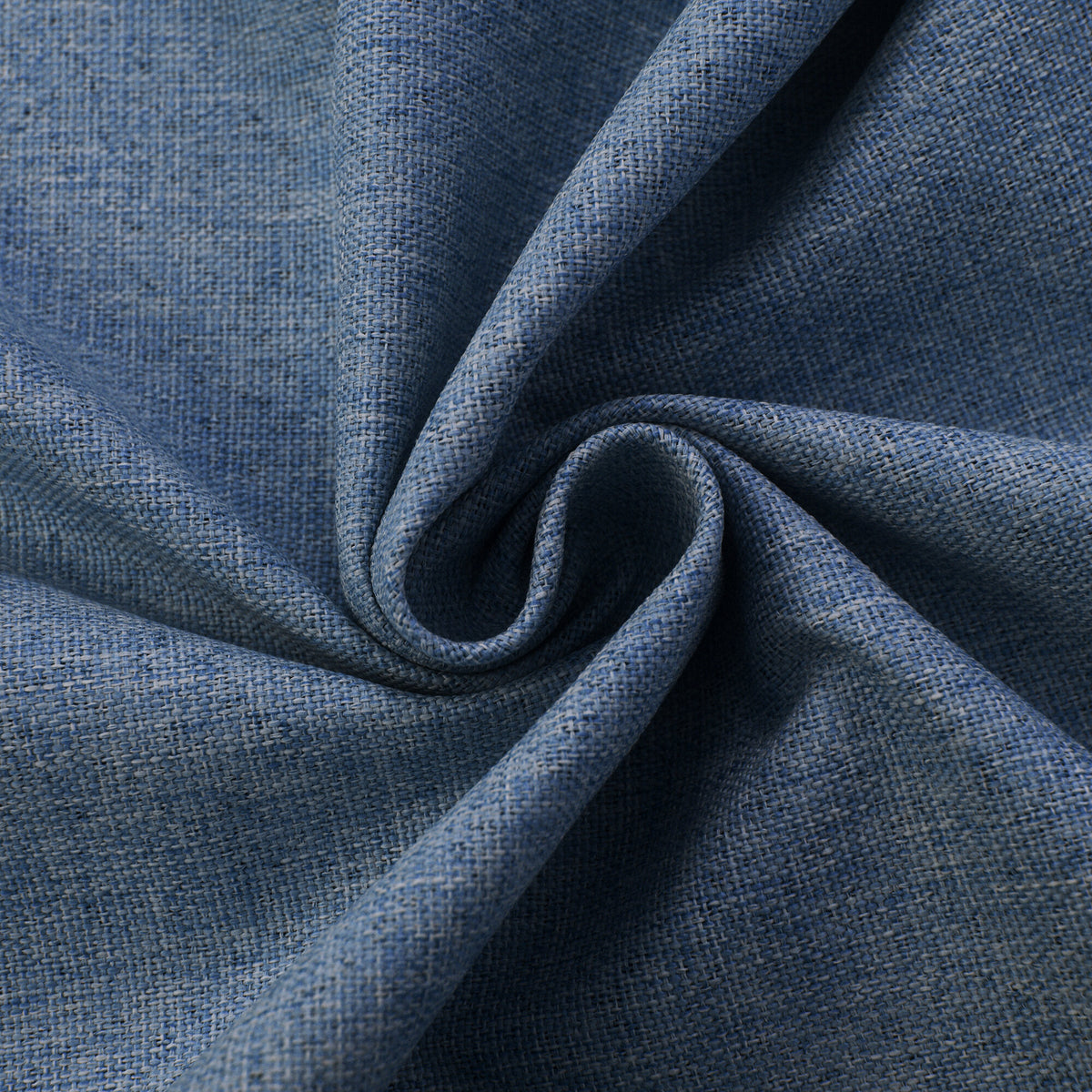 Rideau 100% occultant + 8 œillets 140 x 240 cm Polyester chambray "Cocooning" Bleu Jean BLEUJEAN