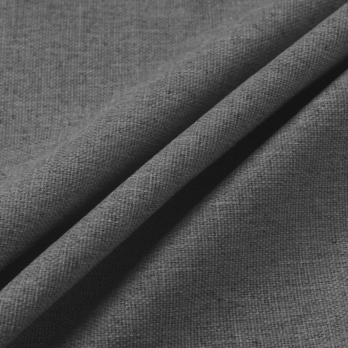 Rideau 100% occultant + 8 œillets 140 x 240 cm Polyester chambray "Cocooning" Granite