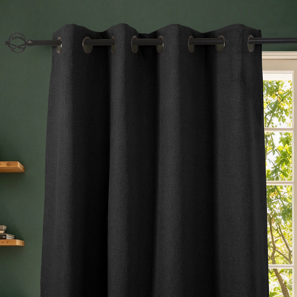 Rideau 100% occultant + 8 œillets 140 x 240 cm Polyester chambray "Cocooning" Truffe
