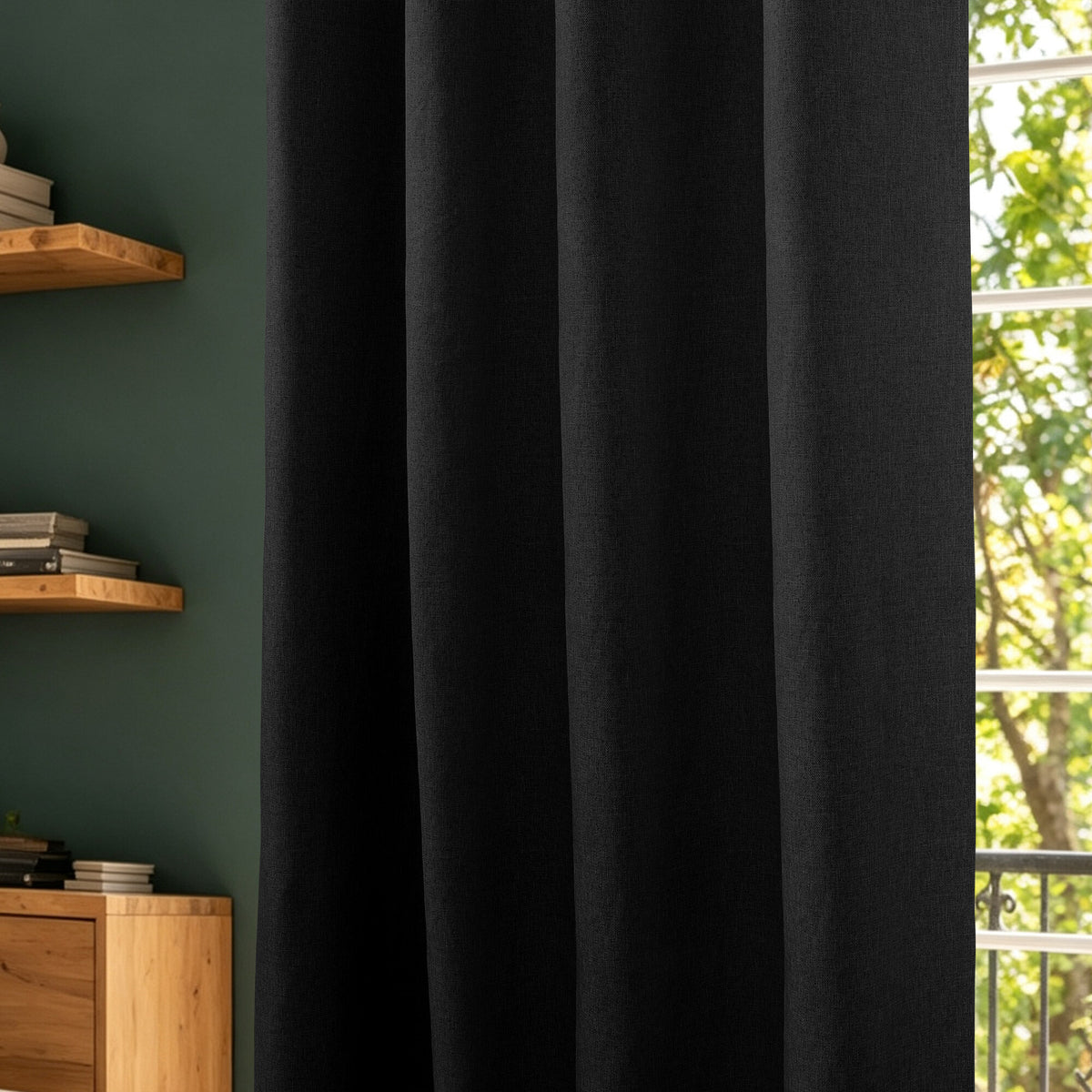 Rideau 100% occultant + 8 œillets 140 x 240 cm Polyester chambray "Cocooning" Truffe