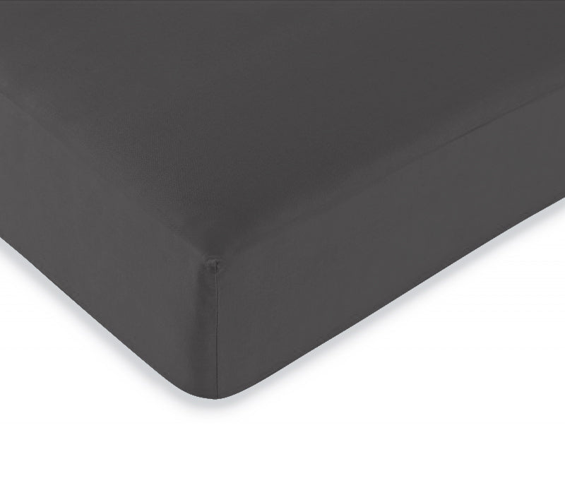Drap housse "Duo Protect" imperméable 100% Coton 57 fils/cm² 140 x 190 cm Ardoise