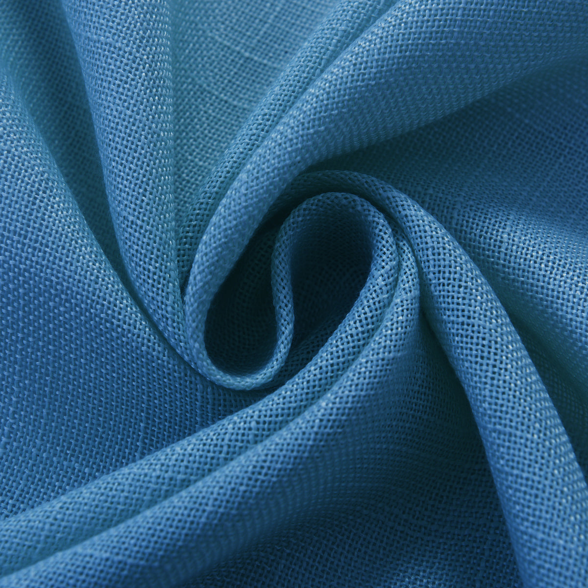 Rideau ajustable + 8 anneaux pince 140 x 270 cm Polyester effet lin" Evasion" Cyan