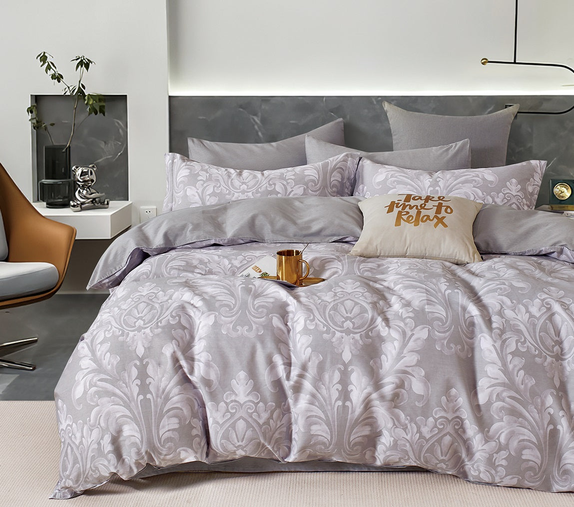 Parure de Couette "Imprimé Double Face" 240 x 220 cm + 2 Taies d'oreiller 65 x 65 cm