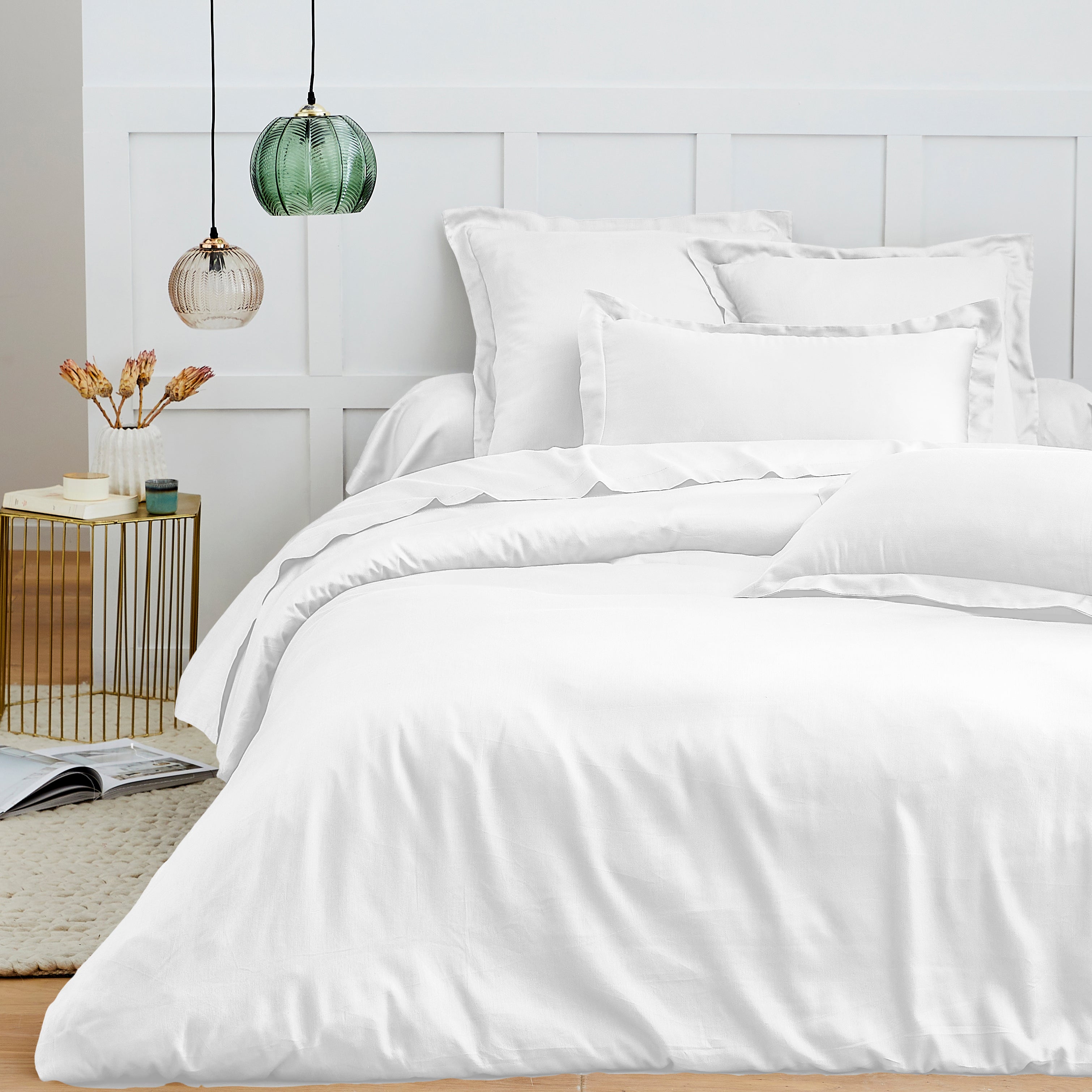 Housse de couette 100% Coton 240 x 220 cm Neige