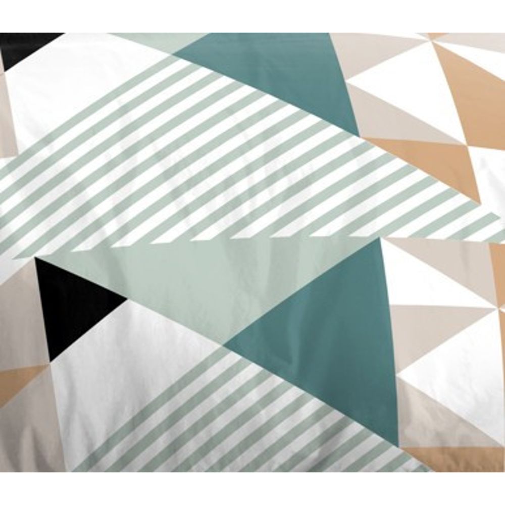 Parure de couette 3 pièces "Louna" 260 x 240 cm Geo Turquoise