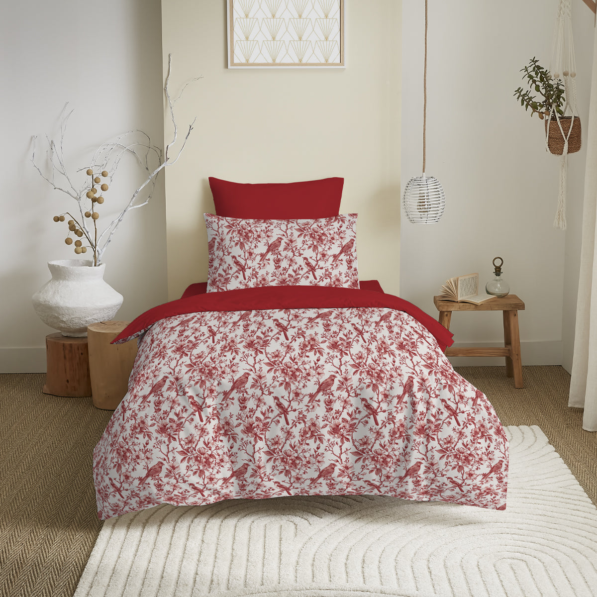 Pack 4 Pièces Housse de couette Imprimé 140 x 200 cm - Drap housse 90 x 190 cm - 100% Coton 57 Fils