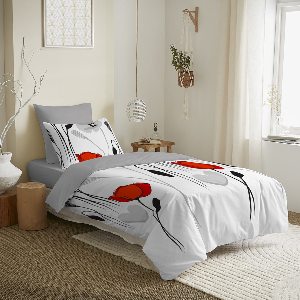 Pack Complet Housse de couette Imprimé 140 x 200 cm - Drap housse 90 x 190 cm