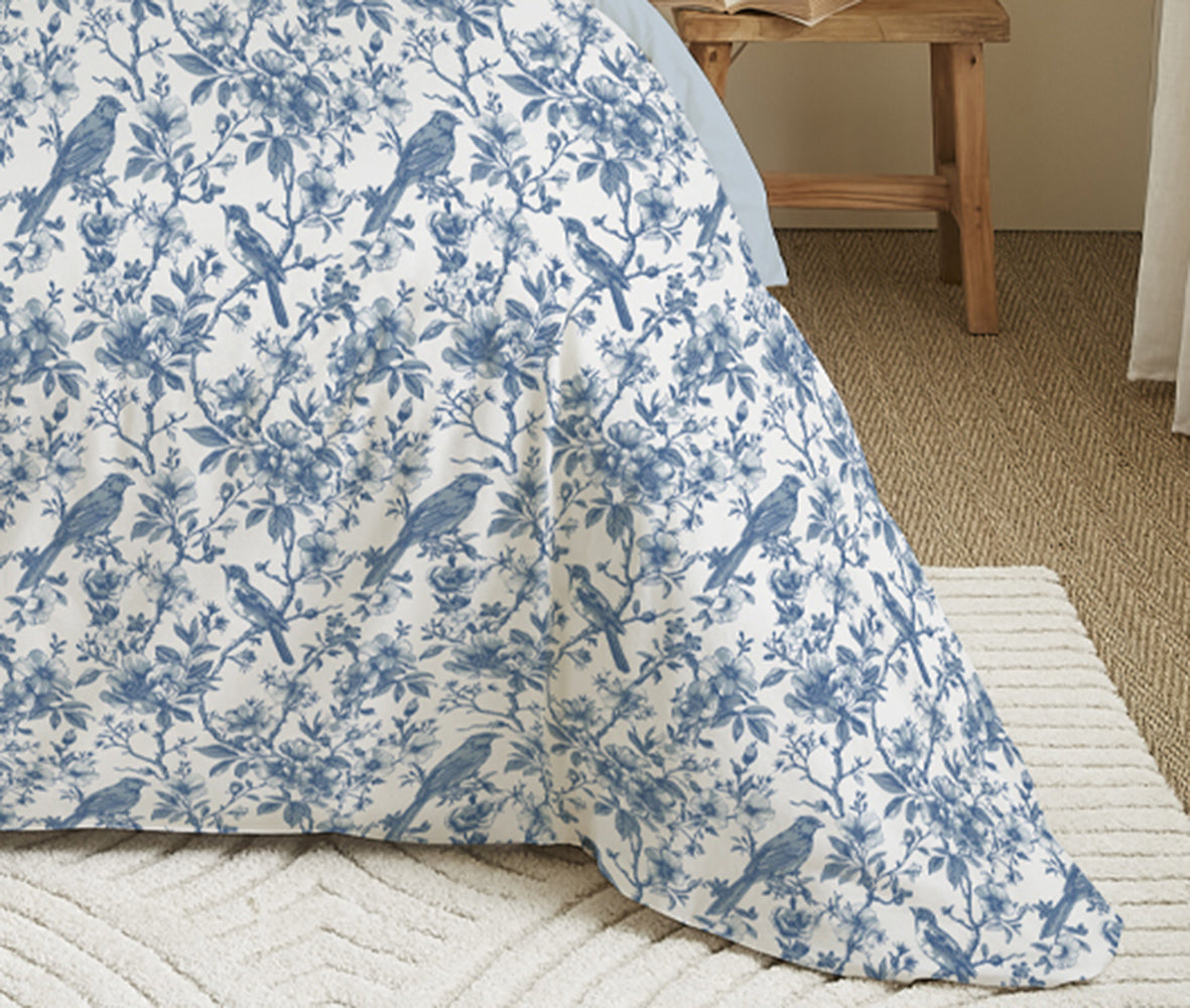 Pack 6 pièces Housse de couette Imprimé 240 x 260 cm - Drap housse 180 x 200 cm - 100% Coton 57 Fils