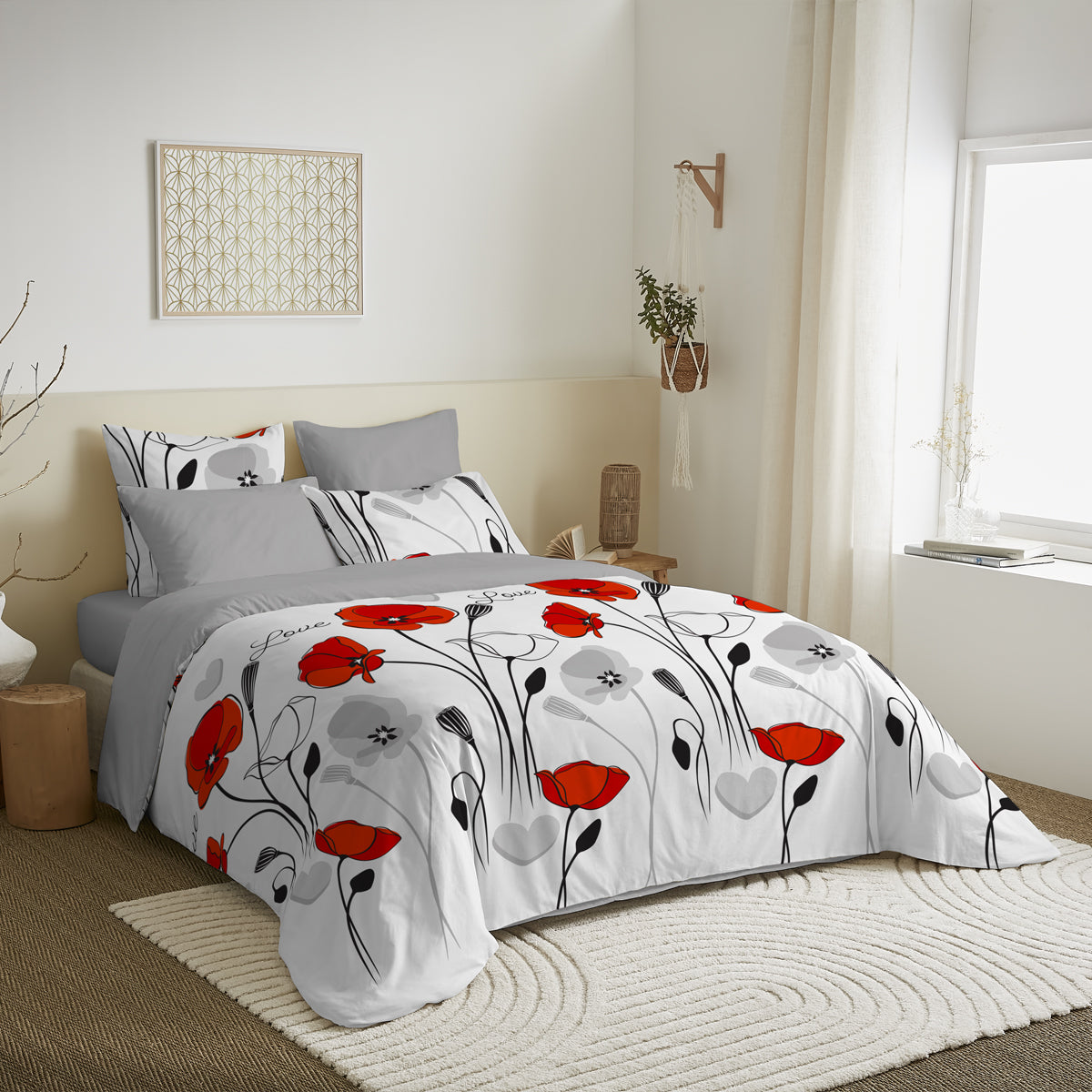 Pack Complet Housse de couette Imprimé 220 x 240 cm - Drap housse 160 x 200 cm