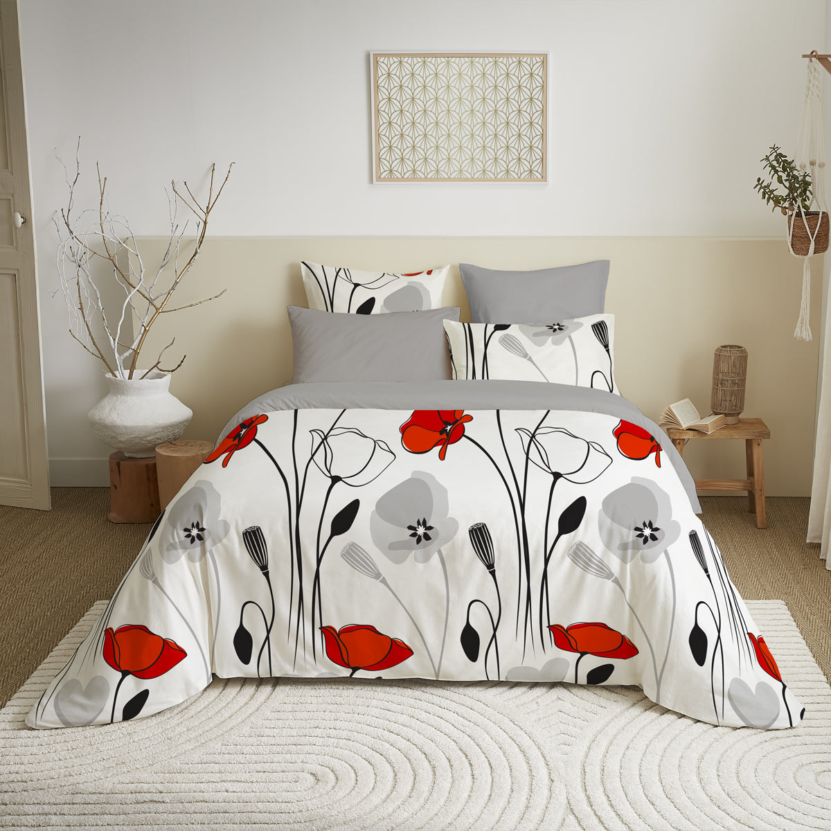 Pack Complet Housse de couette Imprimé 220 x 240 cm - Drap housse 160 x 200 cm