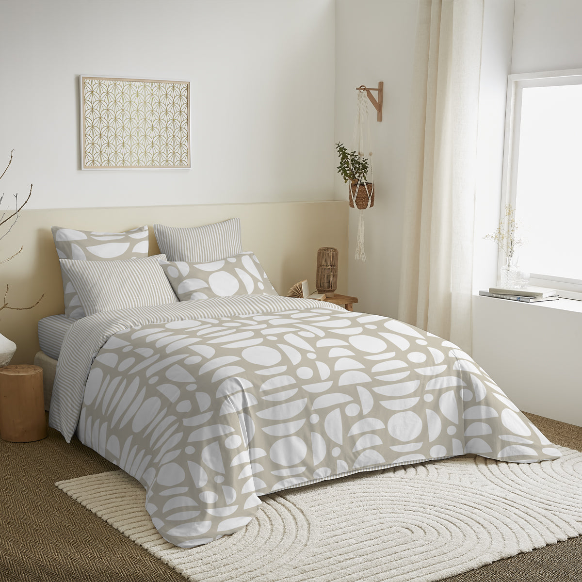 Pack Complet Housse de couette Imprimé 220 x 240 cm - Drap housse 160 x 200 cm