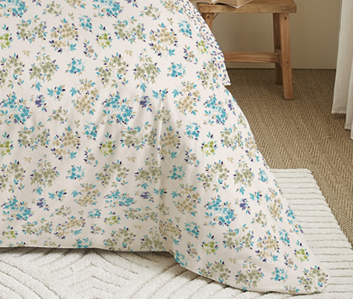 Pack 6 pièces Housse de couette Imprimé 220 x 240 cm - Drap housse 140 x 190 cm - 100% Coton 57 Fils