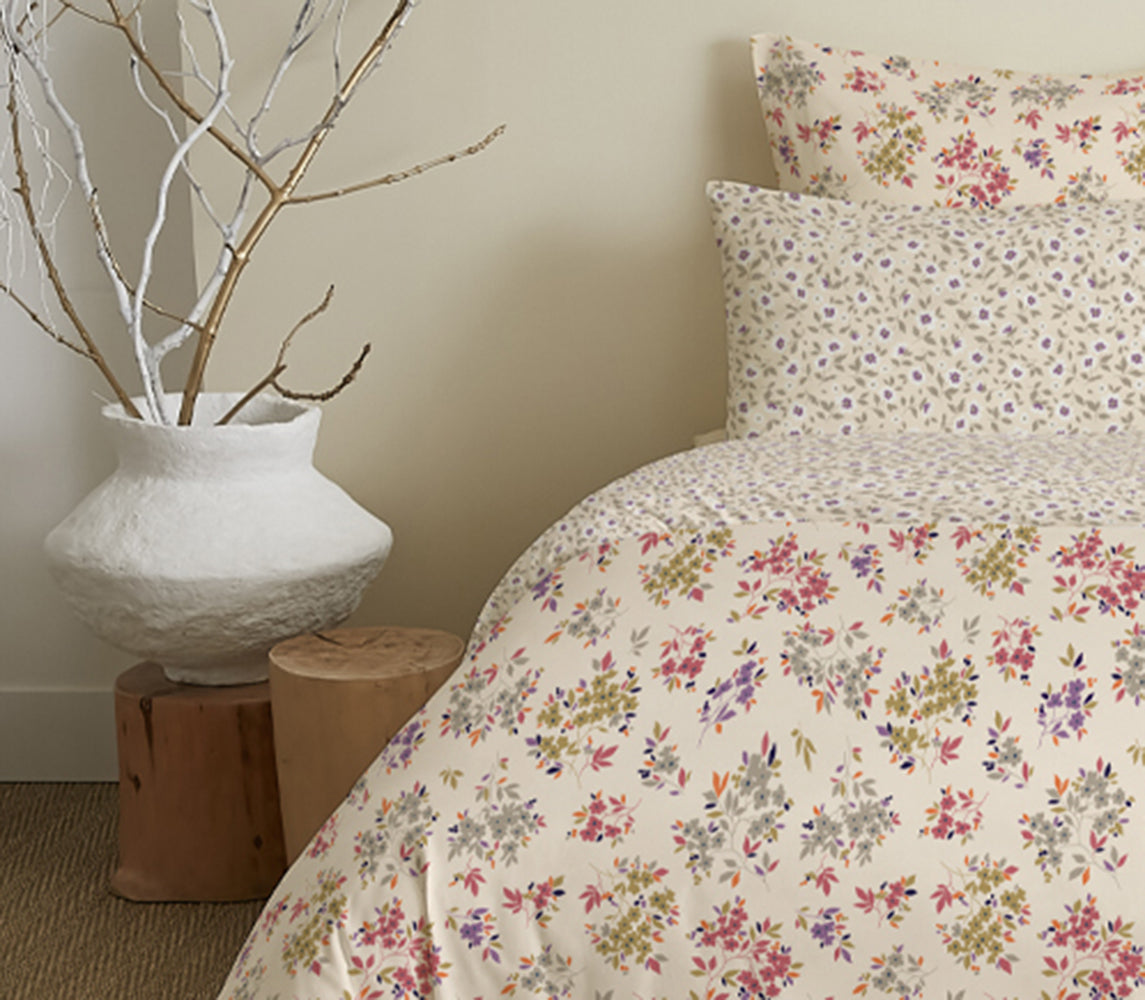 Pack 6 pièces Housse de couette Imprimé 220 x 240 cm - Drap housse 160 x 200 cm - 100% Coton 57 Fils