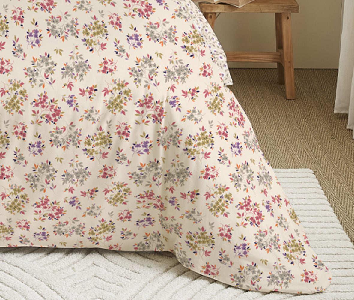 Pack 6 pièces Housse de couette Imprimé 220 x 240 cm - Drap housse 160 x 200 cm - 100% Coton 57 Fils