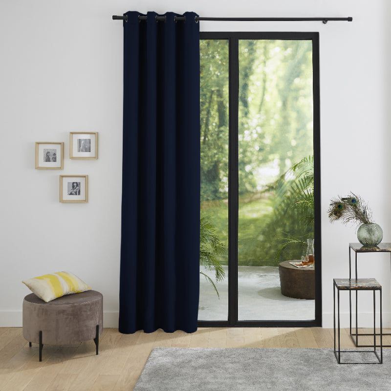 Rideau Occultant Thermique 140 x 260 cm Bleu nuit