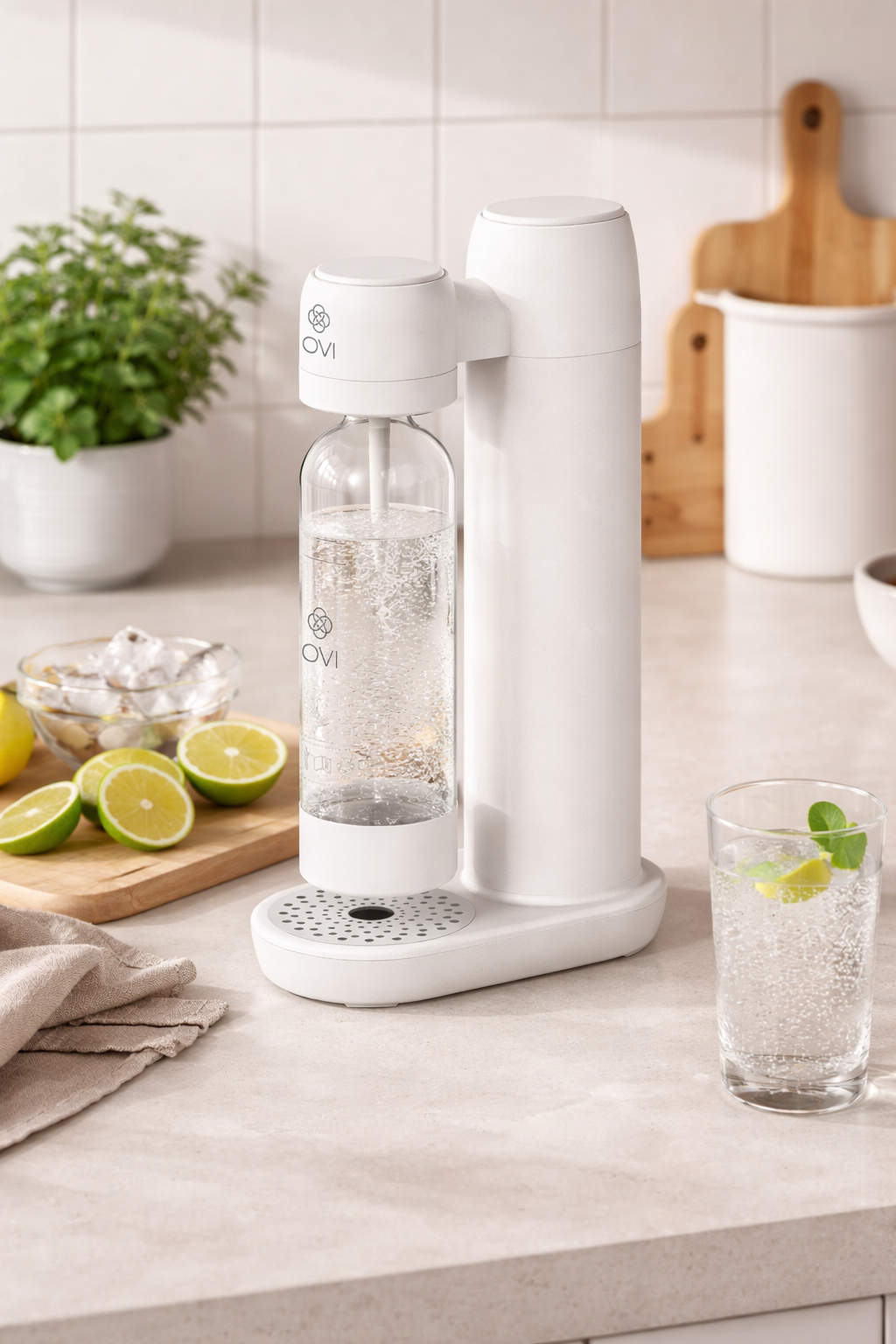 Système de gazéification d’eau Ovibul blanc - compatible avec cartouches CO₂ standard