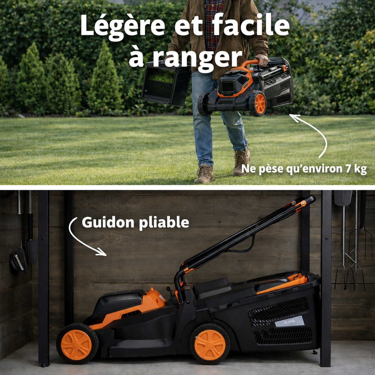 Tondeuse à gazon sans fil + batterie 20 V et chargeur