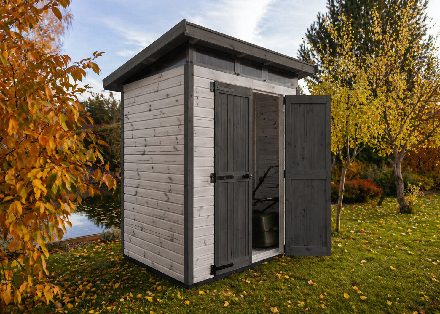 Abri de jardin en bois 163x127 cm Gris