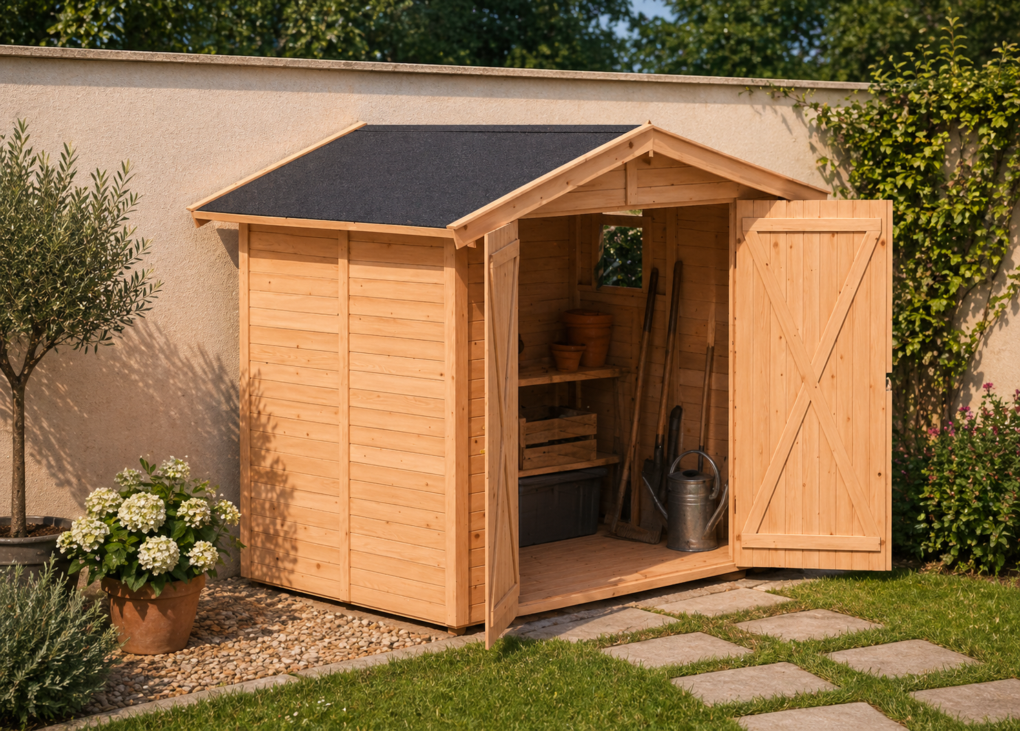 Abri de jardin en bois 240x170 cm Marron