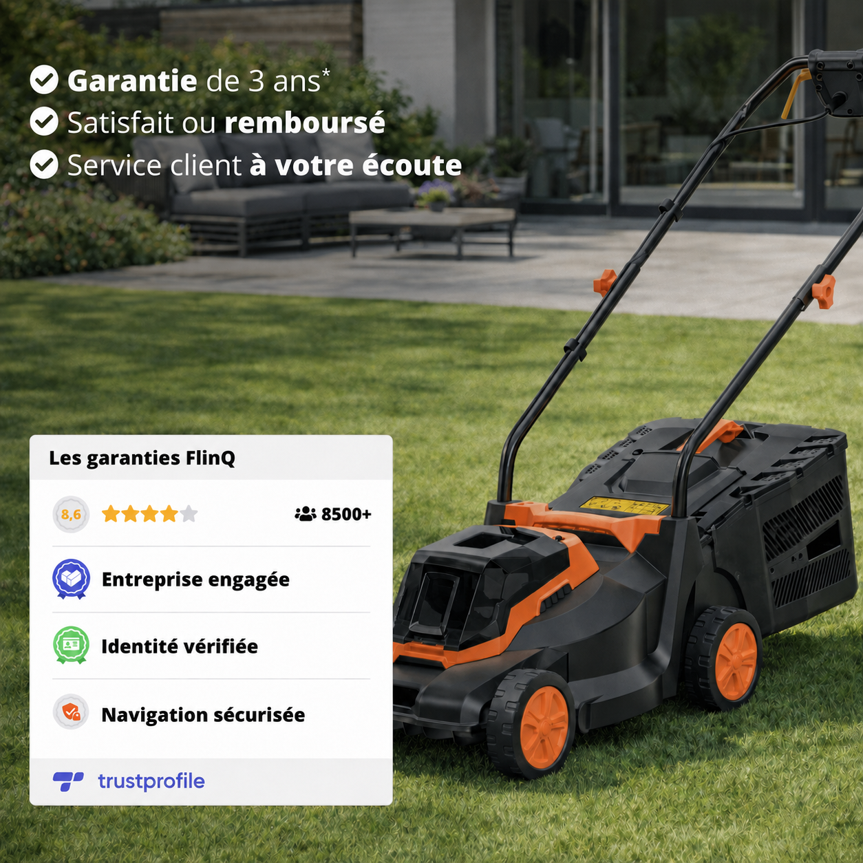 Tondeuse à gazon sans fil + batterie 20 V et chargeur