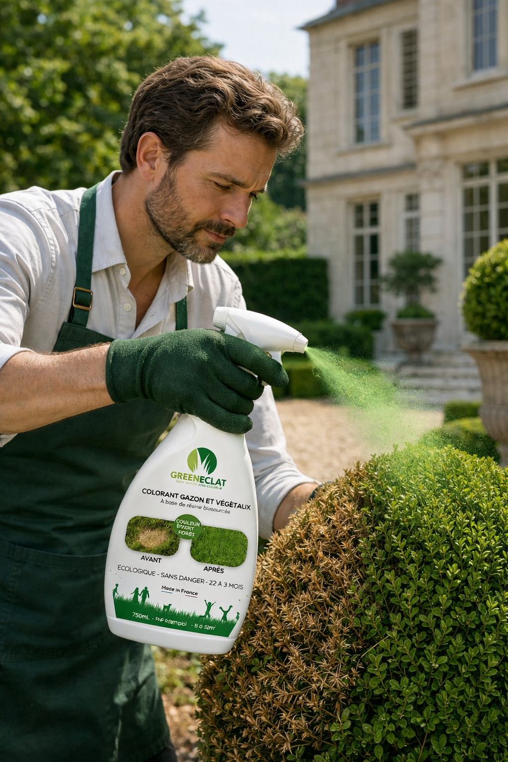 Colorant naturel gazon et buis vert prairie - résultat immédiat - 750ml + 5 recharges
