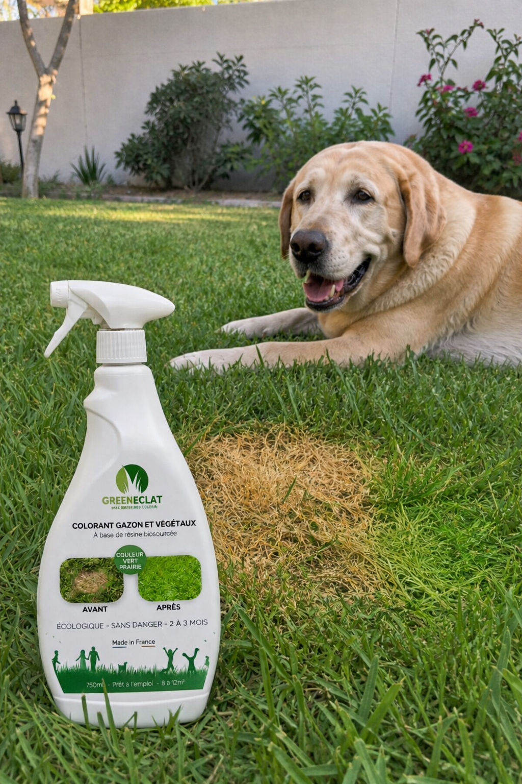 Colorant naturel gazon et buis vert prairie - résultat immédiat - 750ml + 5 recharges