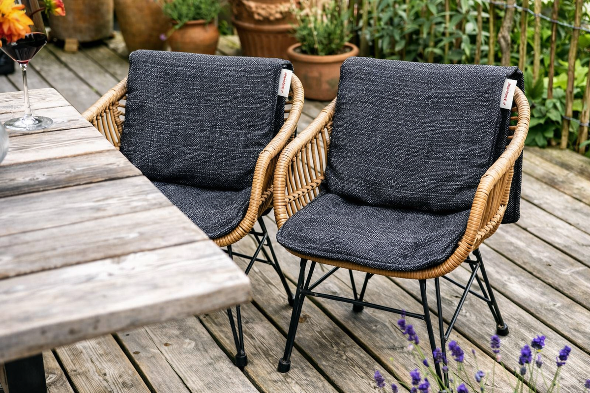 Pack 2 housses de siège chauffant infrarouge - Gris foncé