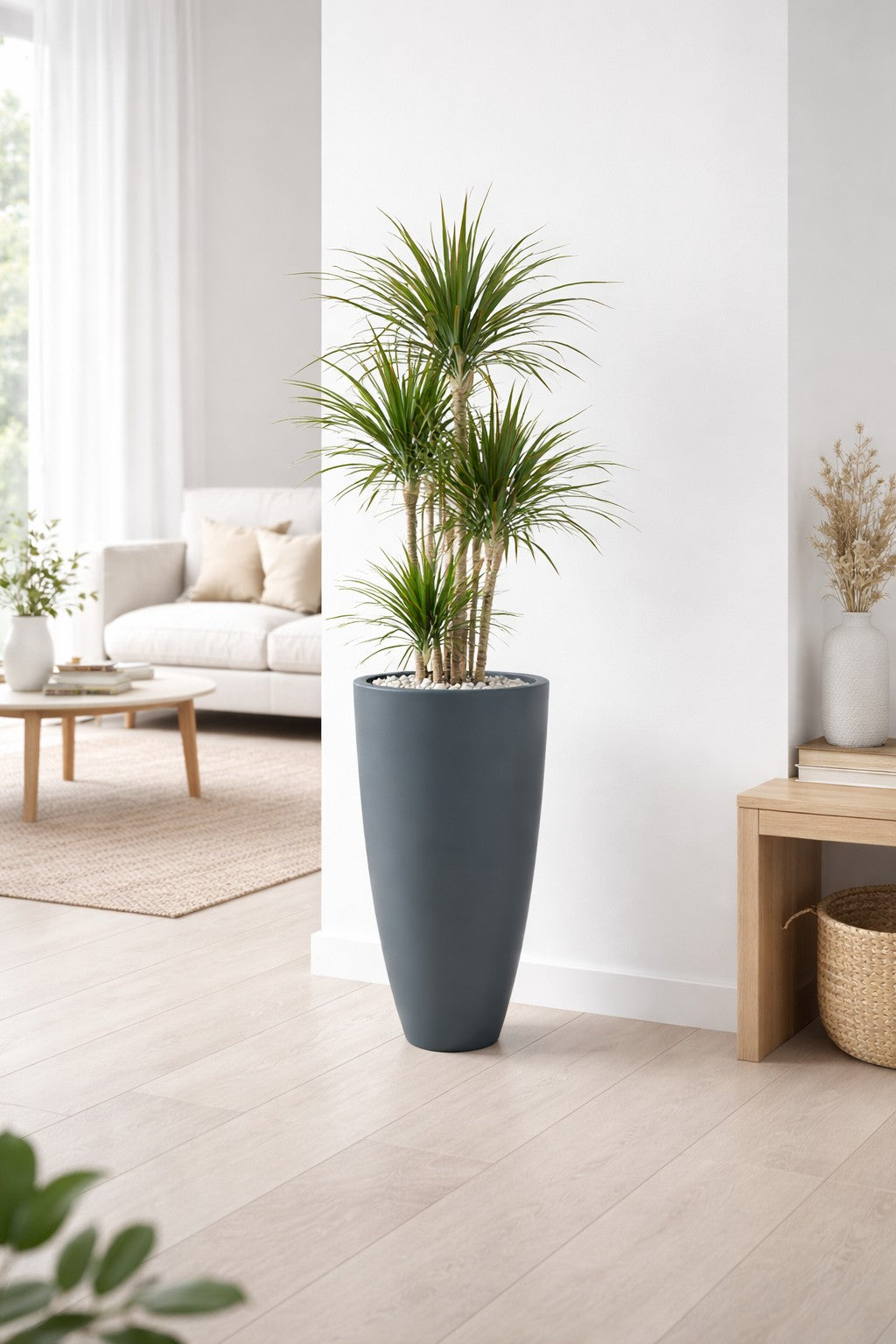 Jardinière en ogive Bora - diam. 500 x 900 mm - Gris anthracite