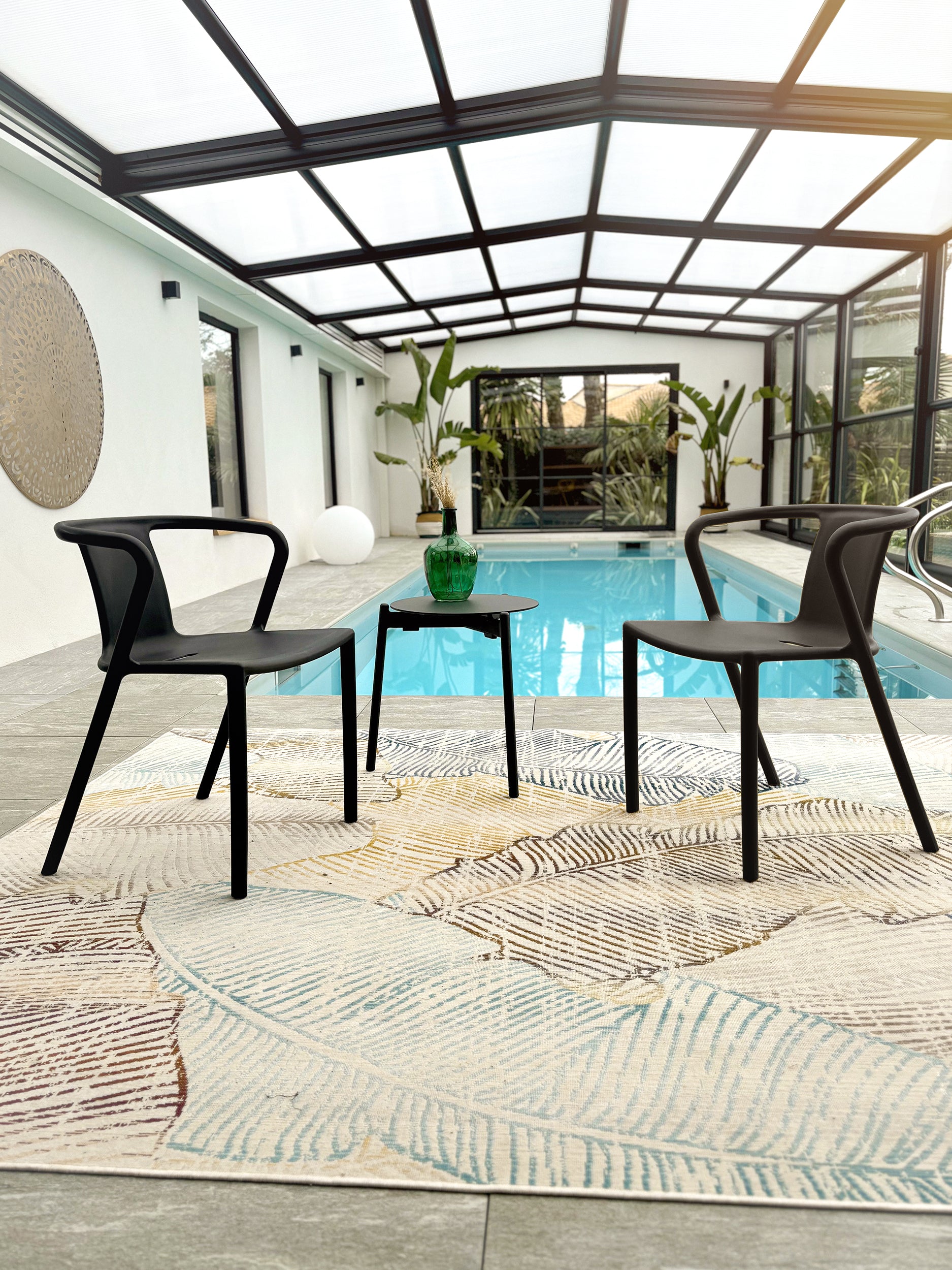 Lot de 2 fauteuils de jardin DIEGO-FT-GRISANTH empilables