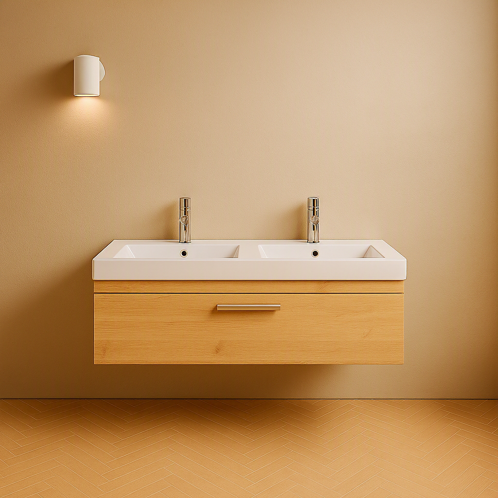 Meuble double vasque Rubite 1 tiroir 120 cm