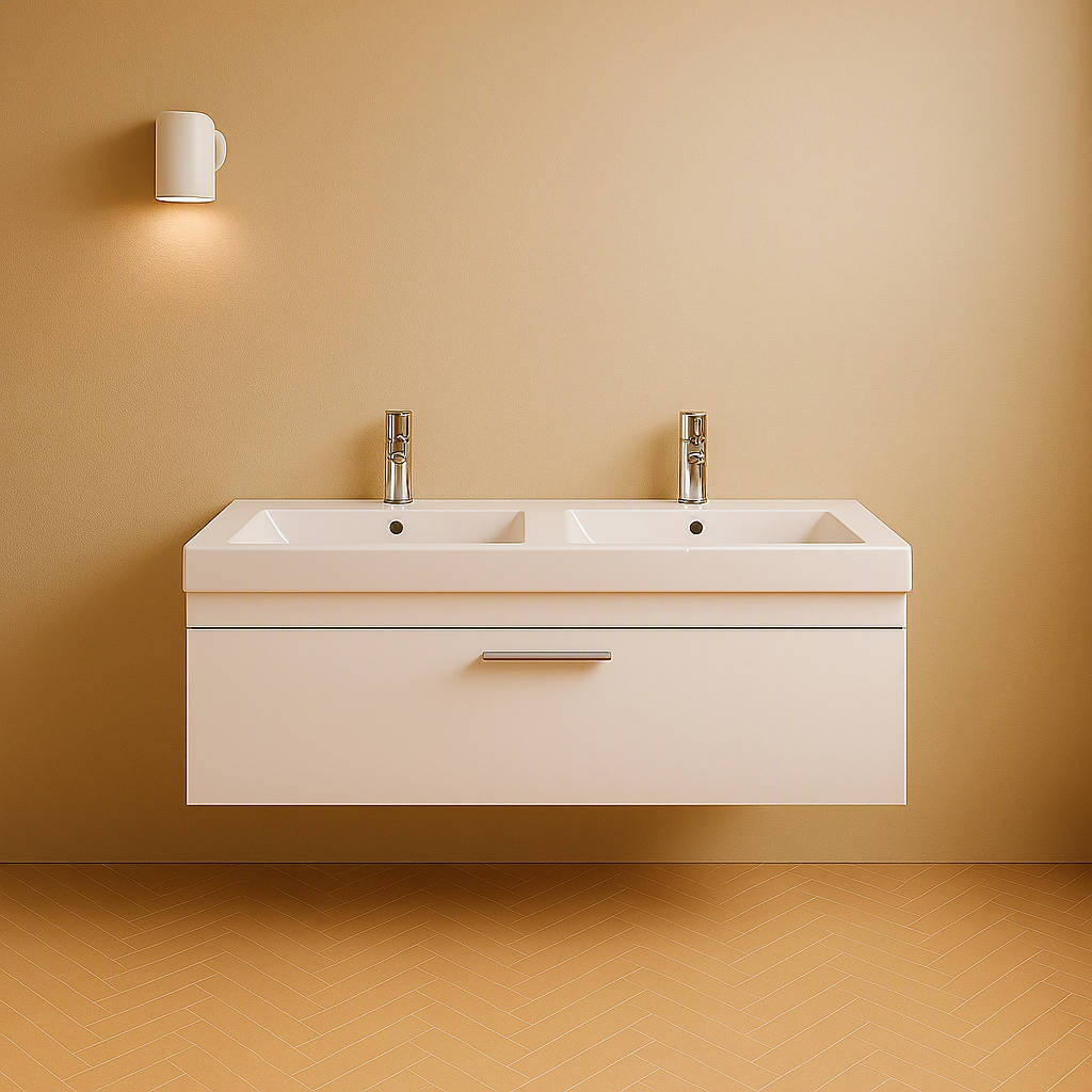 Meuble double vasque Rubite 1 tiroir 120 cm