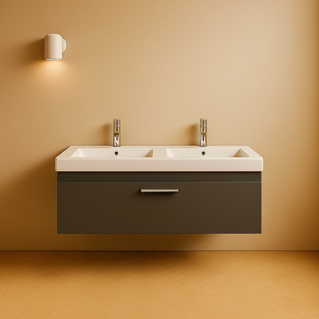 Meuble double vasque Rubite 1 tiroir 120 cm