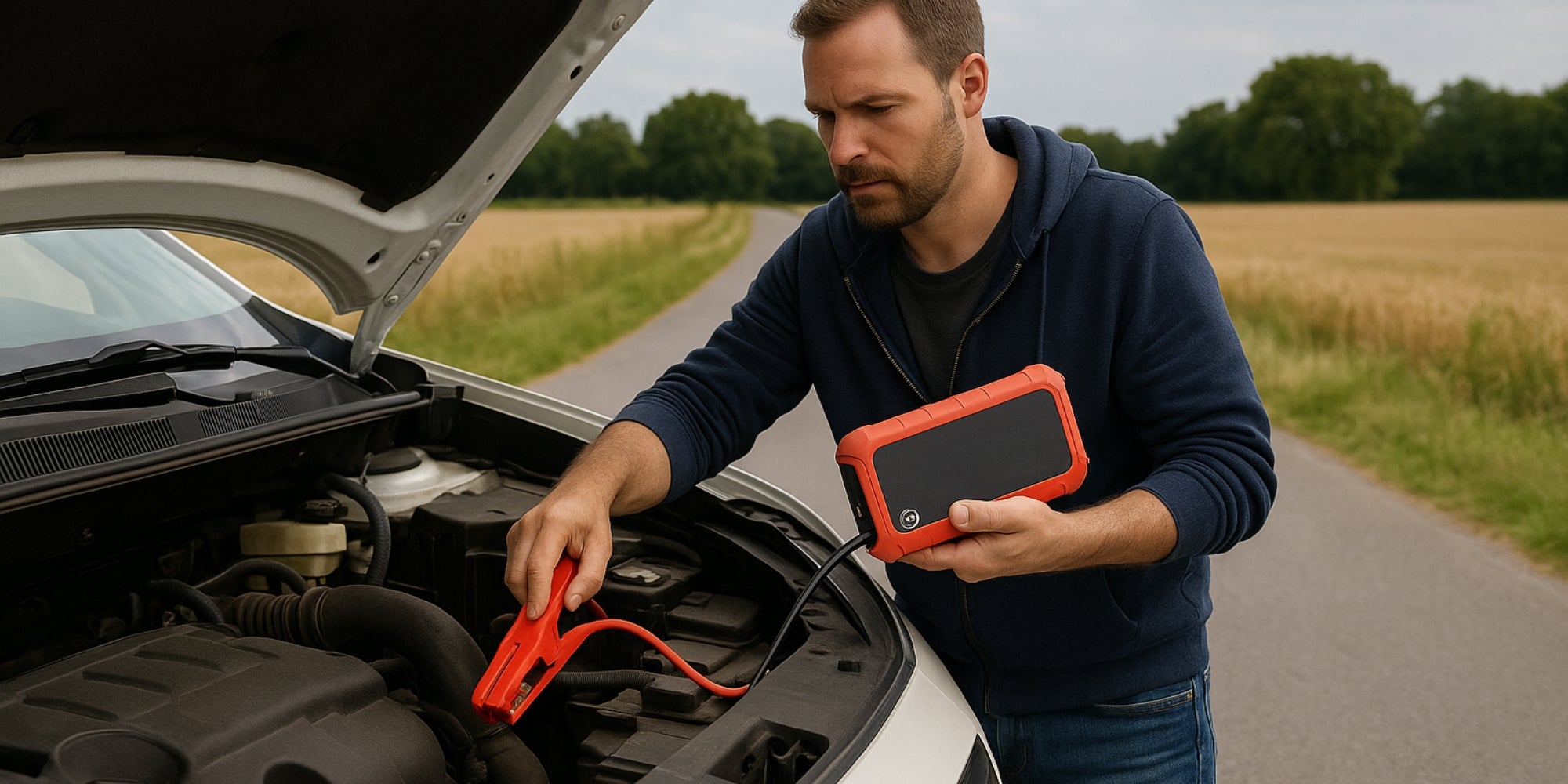 Booster de Démarrage Lithium SWISS DRIVE 12000mAh – 12V, 400A, Pour Moteurs Essence 4L et Diesel 2L, Powerbank USB, Torche LED