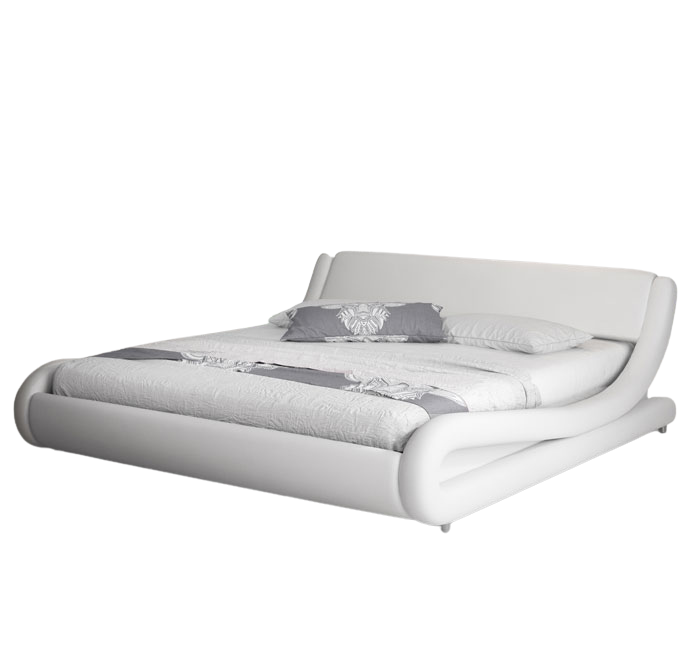 Lit double design blanc - 160 X 200 cm -  Piccione avec matelas Texas
