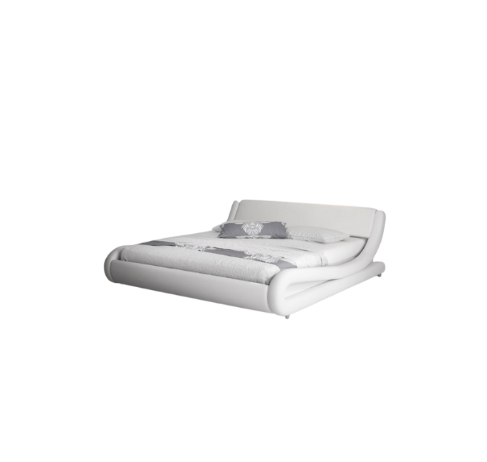 Lit double design blanc - 180 X 200 cm -  Piccione avec matelas Texas