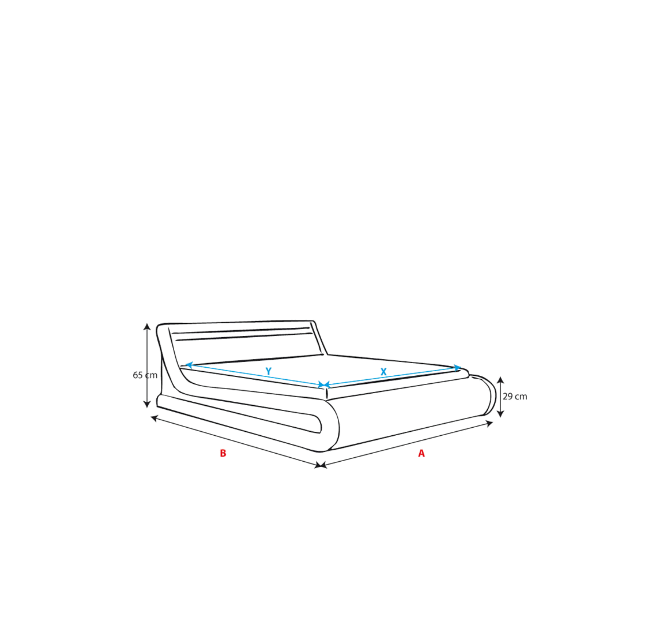 Lit double avec coffre blanc & noir - LED multicolores - 160 X 200 cm -  Patricia avec matelas Texas