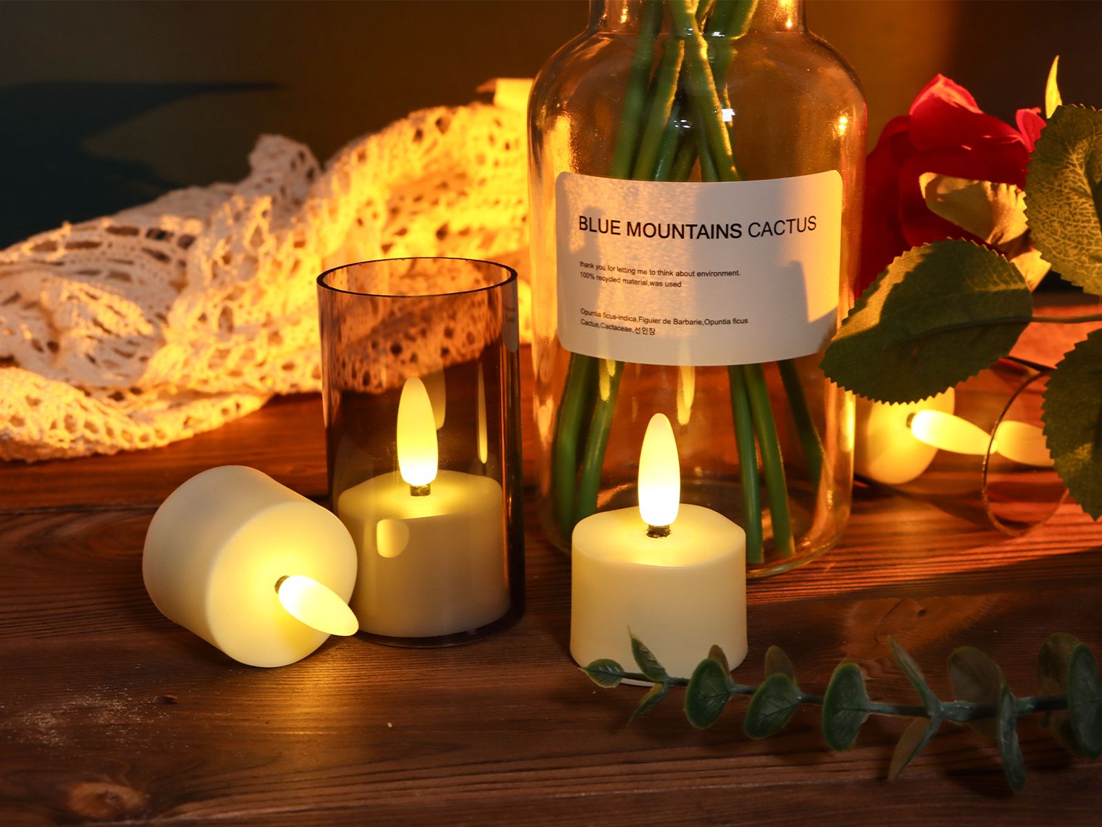 Lot de 6 Bougies chauffe-plat chauffe-plat rechargeables - Bougies LED avec flamme mobile - Télécommande incluse