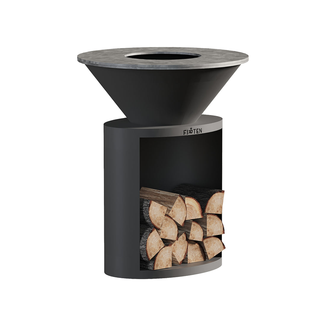 Brasero plancha Ellipse 80 thermolaqué noir plaque inox