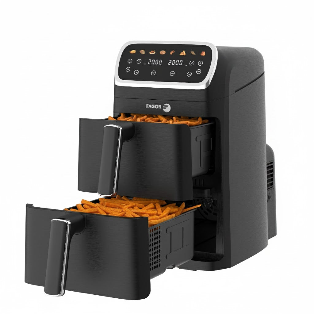 Friteuse à air chaud Air fryer double panier 8L 2600W Noir