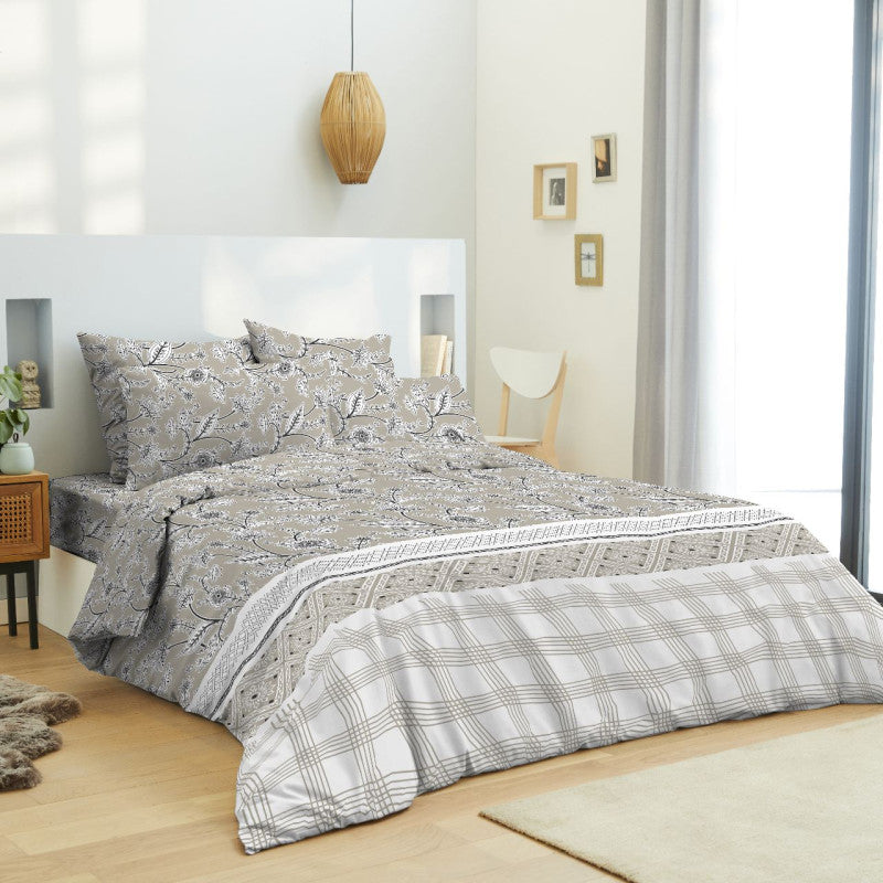 Pack Complet Housse de couette Imprimé 240 x 220 cm - Drap housse 140 x 190 cm 5 modèles au choix