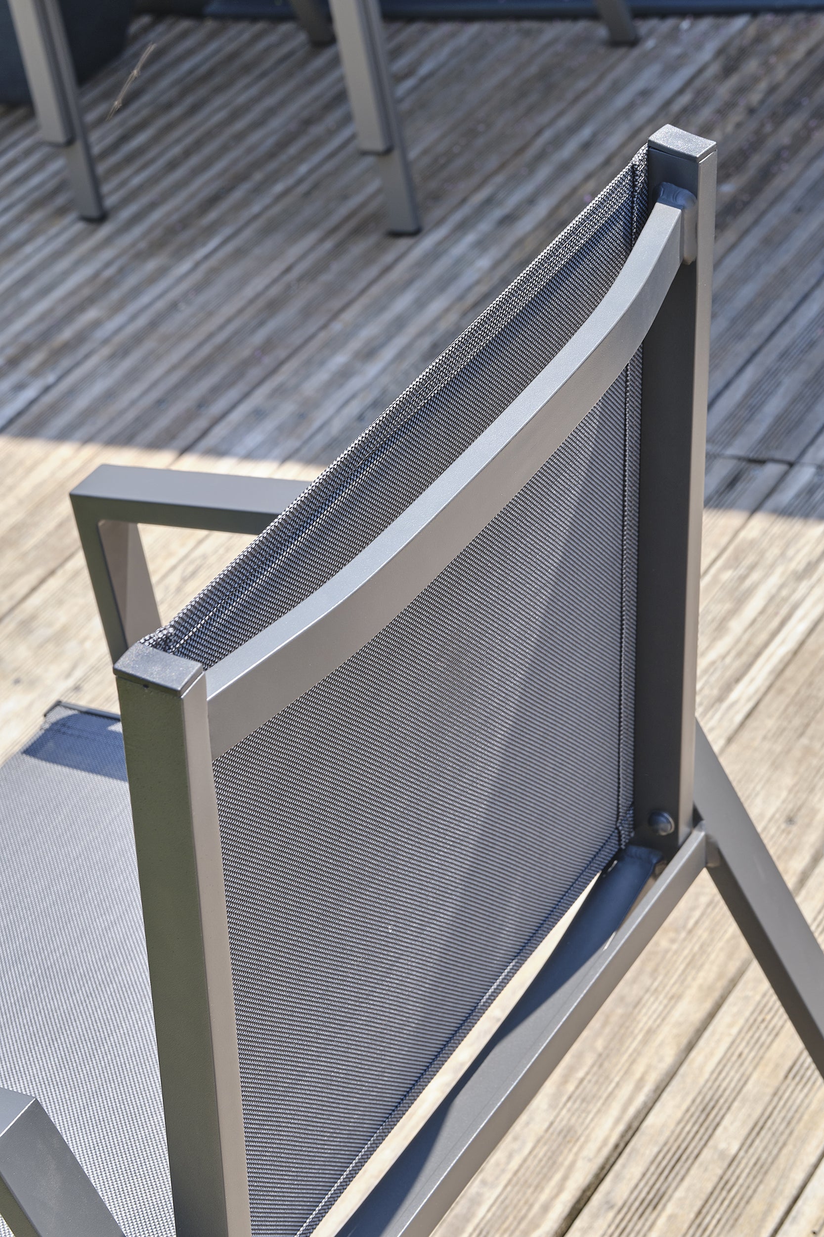 Fauteuil de jardin empilable FLORIDE en textilène et aluminium - GRIS ANTHRACITE