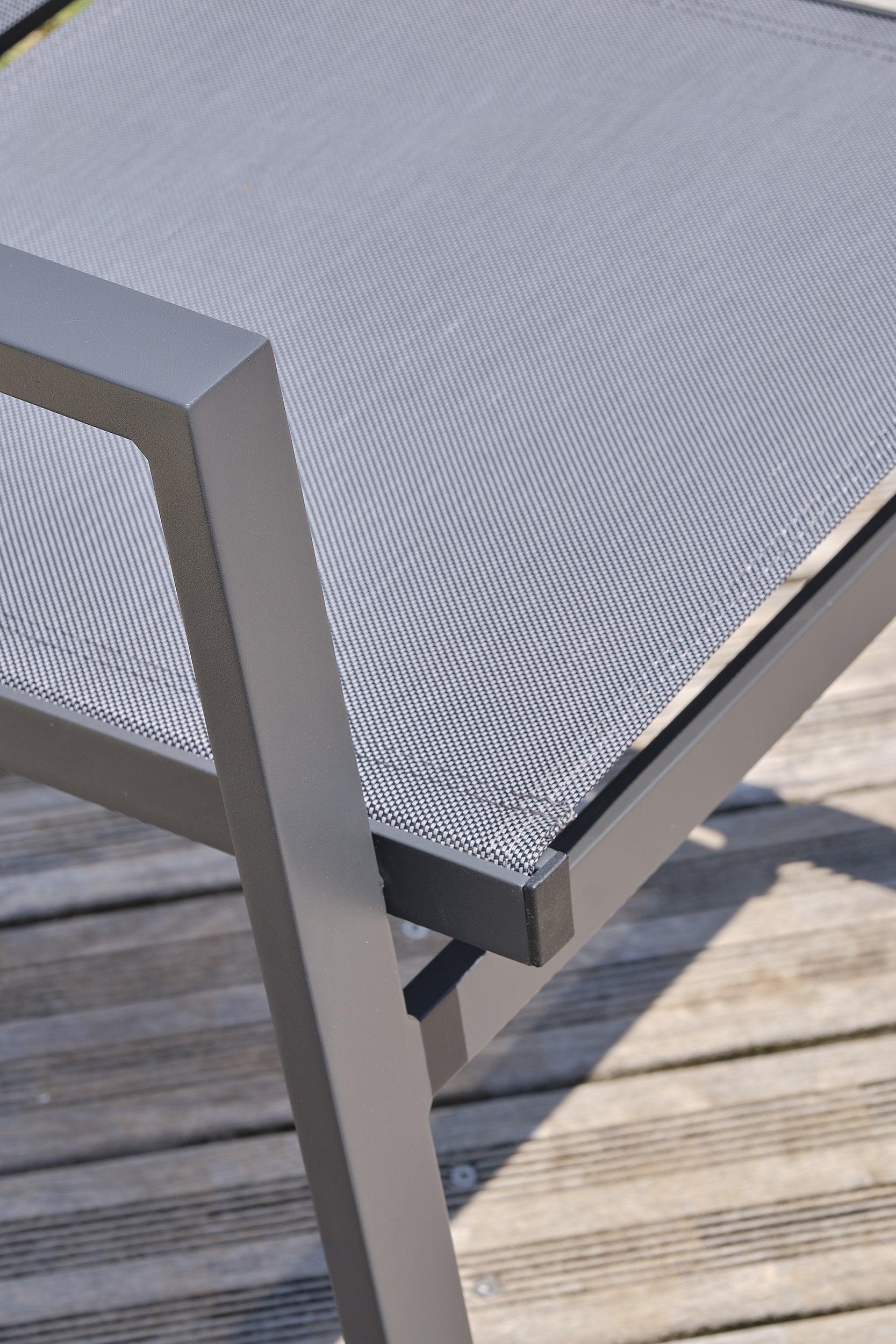 Fauteuil de jardin empilable FLORIDE en textilène et aluminium - GRIS ANTHRACITE