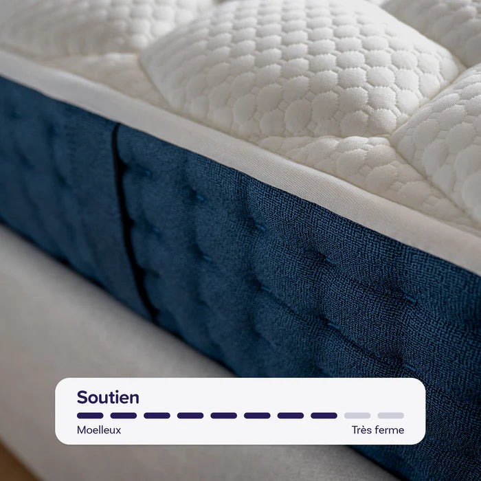 Matelas premium hybride épaisseur 26cm - Jade - Mousse à mémoire forme & Ressorts Ensachés - ferme