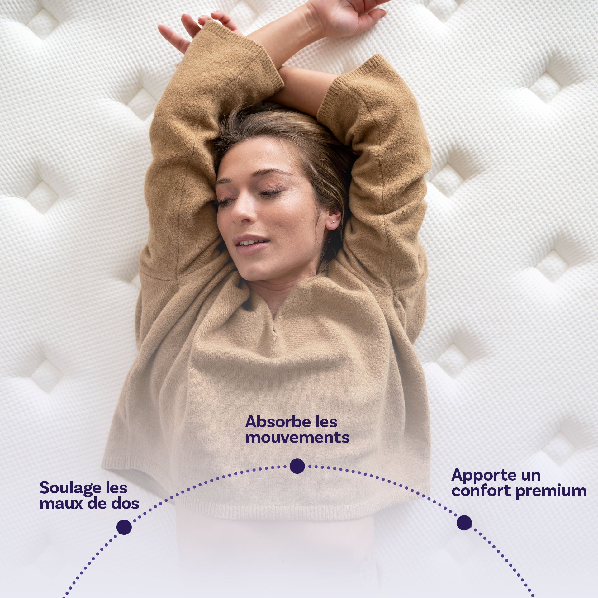 Matelas Victoria Hybride épaisseur 30cm - Produit de l'année 2025 ® - Mousse mémoire forme, Ressorts Ensachés