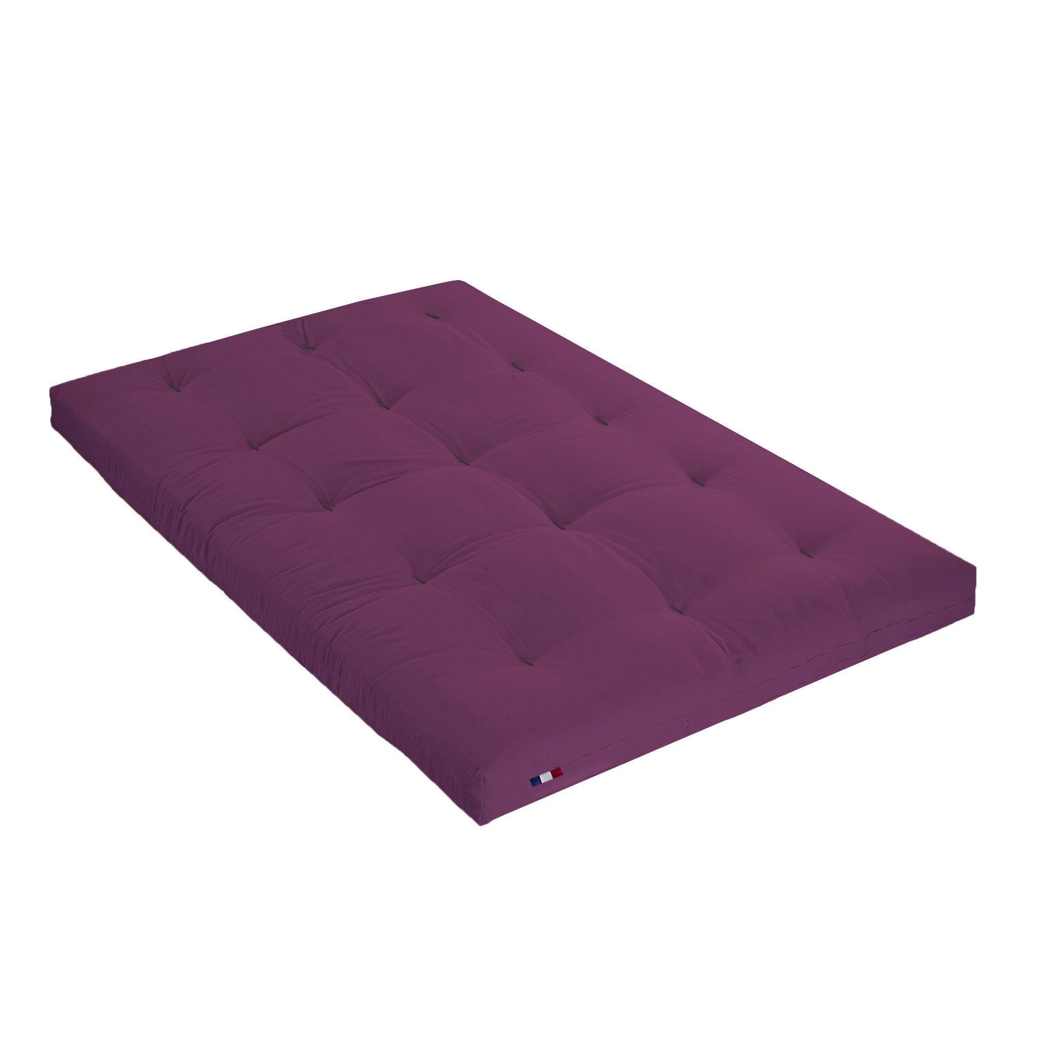Matelas futon latex et fibres, fabrication française Couleur - Aubergine, Dimensions - 90 x 190 cm