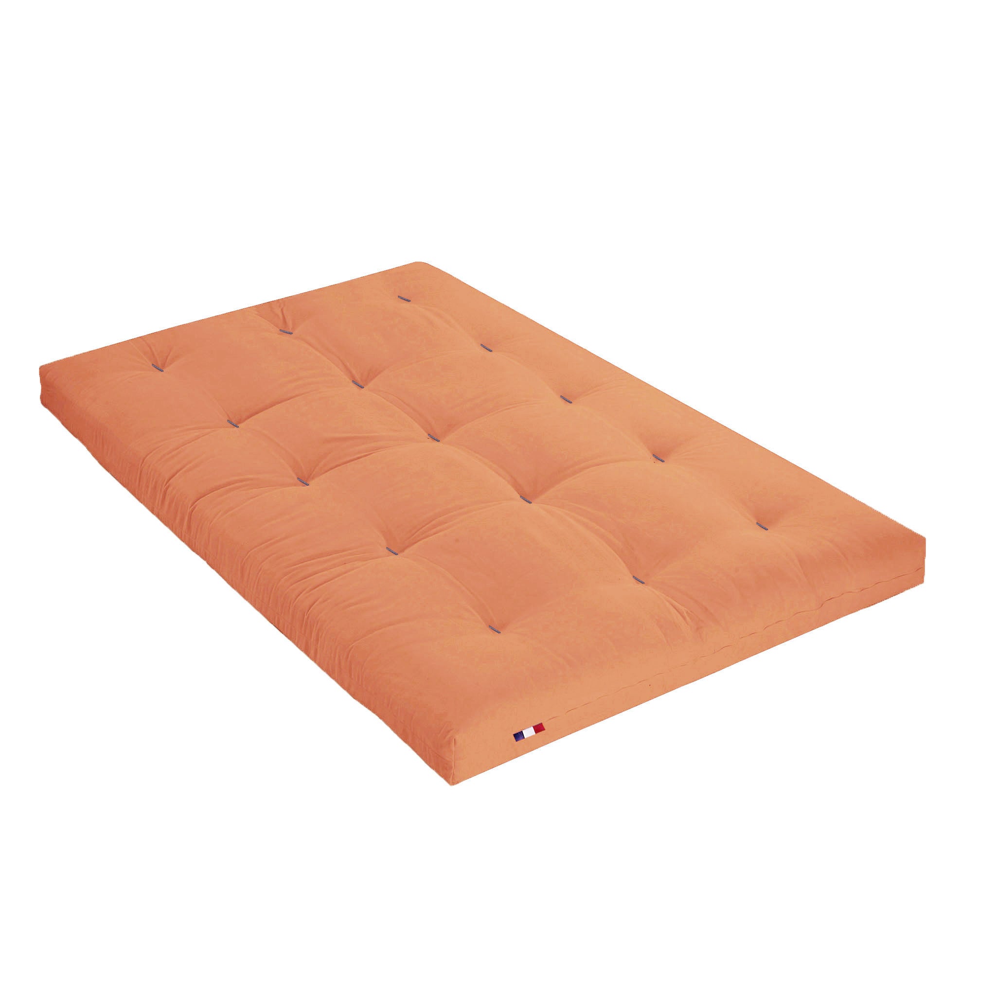 Matelas futon coton et fibres recyclés, fabriqué en France Couleur - Goyave, Dimensions - 140 x 190 cm