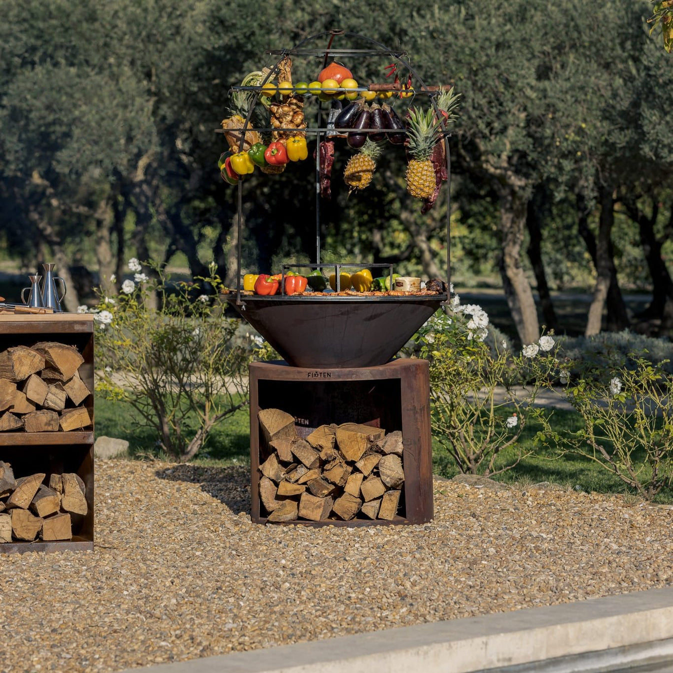 Brasero plancha Ellipse 100 corten plaque inox
