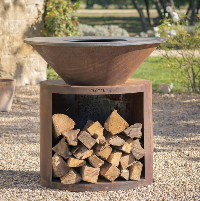 Brasero plancha Ellipse 100 corten plaque inox